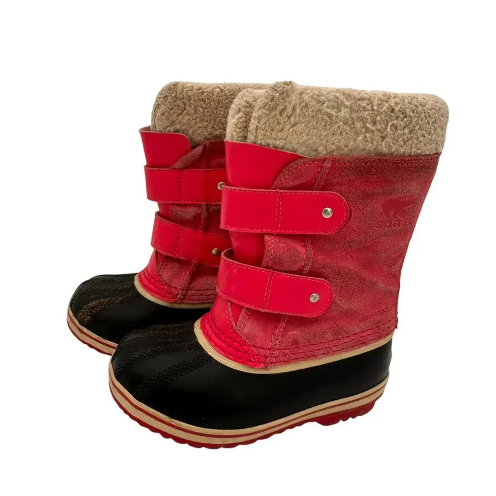 Sorel Girls 1964 Pac Strap Leather Waterproof Snow Boots Size 10